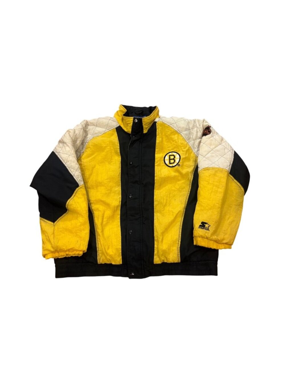 Vintage 90s Starter Boston Bruins Full Zip NHL Hockey Puffer Jacket Men's XL